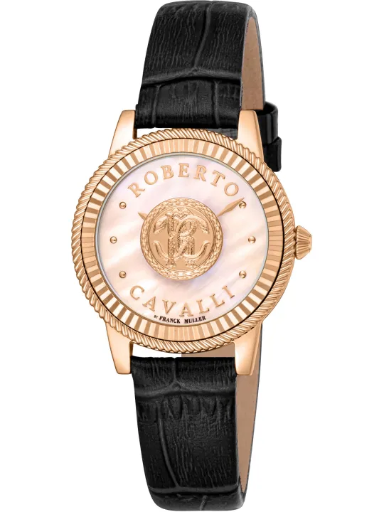 Goldene Roberto Cavalli Damenuhr Schwarz