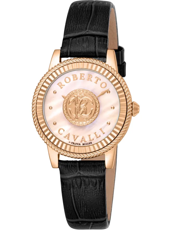 Goldene Roberto Cavalli Damenuhr Schwarz