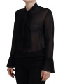 Tops & T-Shirts Black Viscose Long Sleeves See Through Blouse Top 2.470,00 € 8050249426163 | Planet-Deluxe
