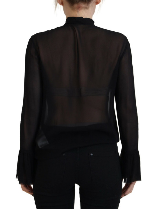 Tops & T-Shirts Black Viscose Long Sleeves See Through Blouse Top 2.470,00 € 8050249426163 | Planet-Deluxe