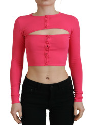 Tops & T-Shirts Pink Viscose Knit Open Chest Long Sleeves Top 2.160,00 € 8052134571699 | Planet-Deluxe