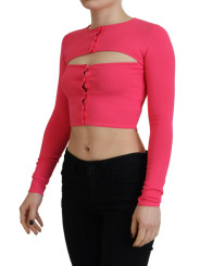 Tops & T-Shirts Pink Viscose Knit Open Chest Long Sleeves Top 2.160,00 € 8052134571699 | Planet-Deluxe