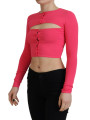 Tops & T-Shirts Pink Viscose Knit Open Chest Long Sleeves Top 2.160,00 € 8052134571699 | Planet-Deluxe