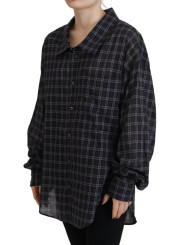 Tops & T-Shirts Black Checkered Collared Button Long Sleeves Shirt 1.310,00 € 8052134575031 | Planet-Deluxe