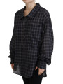 Tops & T-Shirts Black Checkered Collared Button Long Sleeves Shirt 1.310,00 € 8052134575031 | Planet-Deluxe