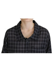 Tops & T-Shirts Black Checkered Collared Button Long Sleeves Shirt 1.310,00 € 8052134575031 | Planet-Deluxe