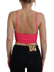 Tops & T-Shirts Pink Ribbed Knit Bra Cropped Spaghetti Strap Top 890,00 € 8052134551554 | Planet-Deluxe