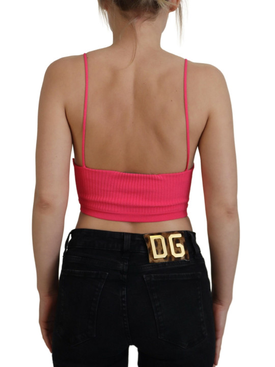 Tops & T-Shirts Pink Ribbed Knit Bra Cropped Spaghetti Strap Top 890,00 € 8052134551554 | Planet-Deluxe