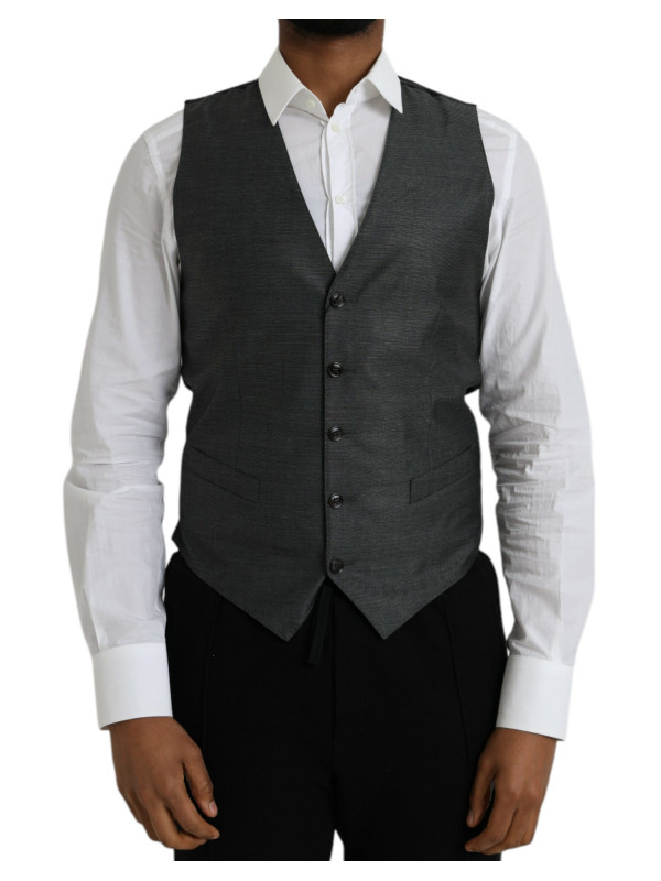 Vests Gray Wool Formal Dress Waistcoat Vest 1.480,00 € 8050249428549 | Planet-Deluxe