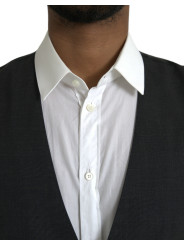 Vests Black Cotton Waistcoat Dress Formal Vest 1.660,00 € 8050249428600 | Planet-Deluxe