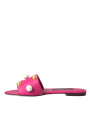 Flat Shoes Pink Embellished Leather Flats Sandals Shoes 2.220,00 € 8057142911253 | Planet-Deluxe