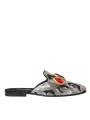 Flat Shoes Gray Jacquard Crystal Mule Flat Sandals Shoes 3.520,00 € 8052145341229 | Planet-Deluxe
