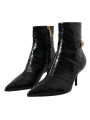 Boots Black Eel Leather Logo Short Boots Shoes 2.630,00 € 8057155582600 | Planet-Deluxe