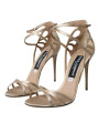 Sandals Beige Leather Strappy Heels Sandals Shoes 5.430,00 € 8052145667589 | Planet-Deluxe
