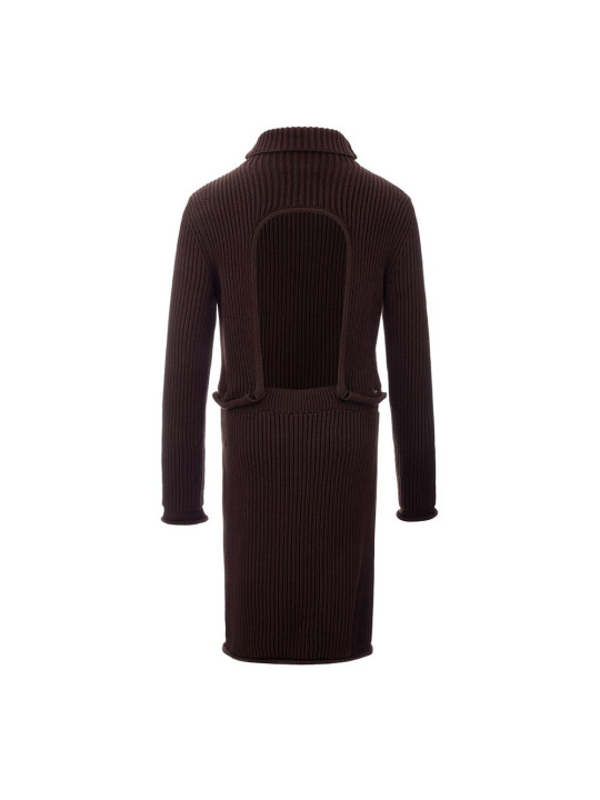 Dresses Elegant Viscose Brown Dress 3.800,00 € 8053632665644 | Planet-Deluxe
