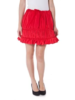 Denny Rose Roter Ballonrock – Verstellbare Taille, Elegant