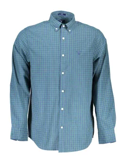 GANT Klassisches BlauWeißes Langarmhemd für Herren