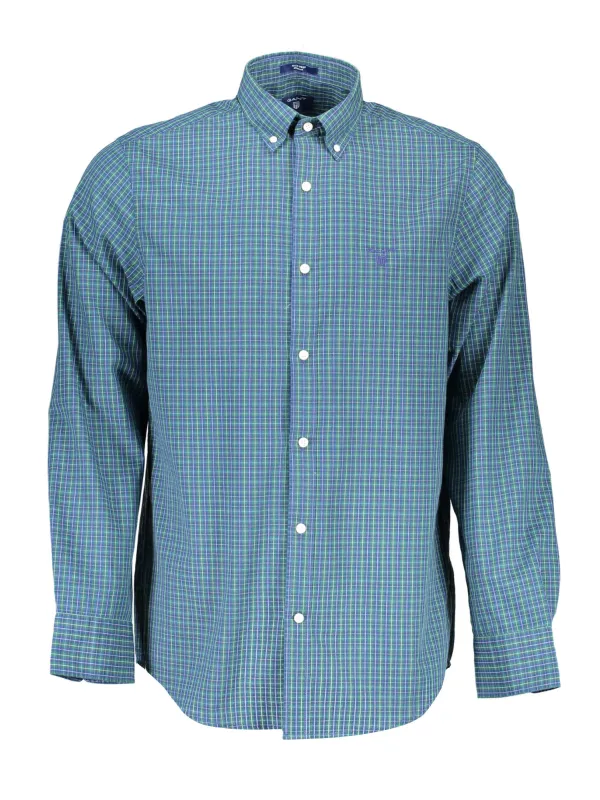 GANT Klassisches BlauWeißes Langarmhemd für Herren GANT Klassisches BlauWeißes Langarmhemd für Herren