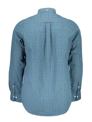 GANT Klassisches BlauWeißes Langarmhemd für Herren