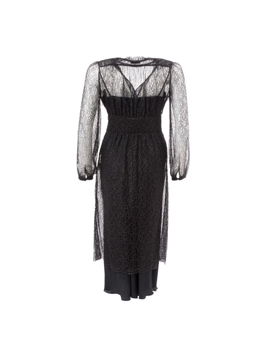 Dresses Elegant Black Nylon Dress 840,00 € 8053632665897 | Planet-Deluxe