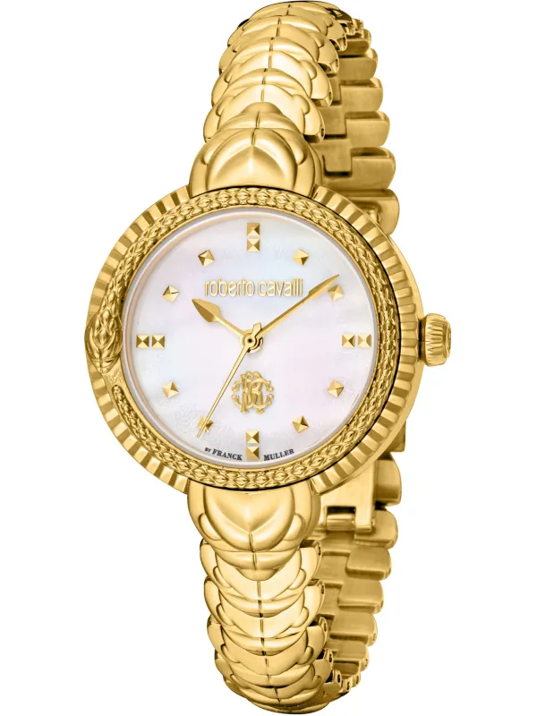 Goldene Roberto Cavalli Damenuhr Gelb Goldene Roberto Cavalli Damenuhr Gelb