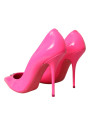 Pumps Neon Pink Leather Logo Pumps Heels Shoes 1.480,00 € 8054802561810 | Planet-Deluxe