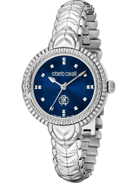 Graue Roberto Cavalli Damenuhr mit Diamanten