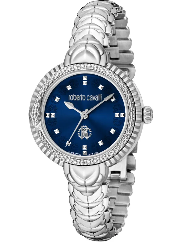 Graue Roberto Cavalli Damenuhr mit Diamanten