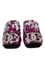 Flat Shoes Fuchsia Sequin Logo Slides Sandals Shoes 2.130,00 € 8057142826106 | Planet-Deluxe