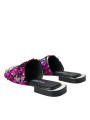 Flat Shoes Fuchsia Sequin Logo Slides Sandals Shoes 2.130,00 € 8057142826106 | Planet-Deluxe