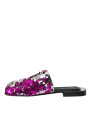Flat Shoes Fuchsia Sequin Logo Slides Sandals Shoes 2.130,00 € 8057142826106 | Planet-Deluxe