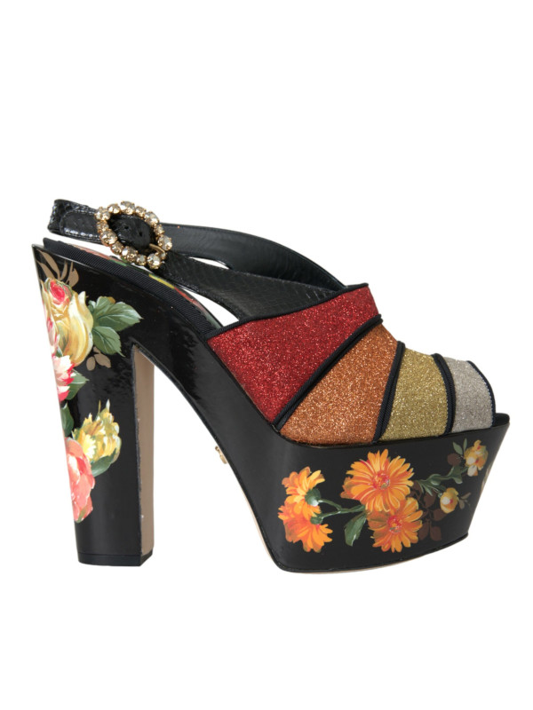 Sandals Multicolor Floral Crystal Platform Sandals Shoes 2.780,00 € 8053286388616 | Planet-Deluxe