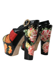 Sandals Multicolor Floral Crystal Platform Sandals Shoes 2.780,00 € 8053286388616 | Planet-Deluxe