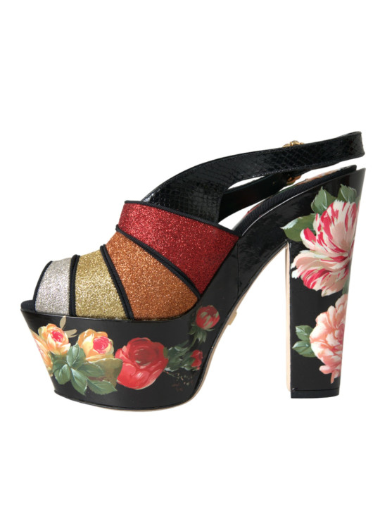 Sandals Multicolor Floral Crystal Platform Sandals Shoes 2.780,00 € 8053286388616 | Planet-Deluxe