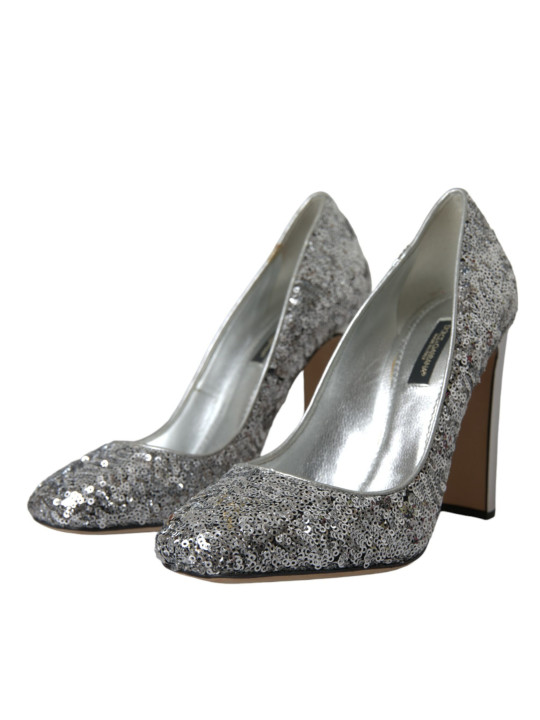 Pumps Silver Sequin Embellished Heels Pumps Shoes 2.220,00 € 8058696468330 | Planet-Deluxe