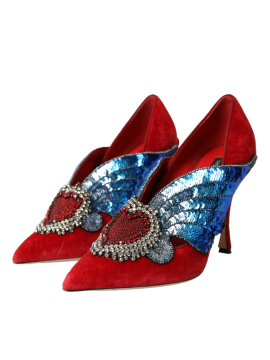 Pumps Red Velvet Sequin Crystal Heels Pumps Shoes 3.330,00 € 8054319405256 | Planet-Deluxe