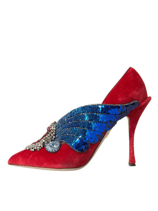 Pumps Red Velvet Sequin Crystal Heels Pumps Shoes 3.330,00 € 8054319405256 | Planet-Deluxe