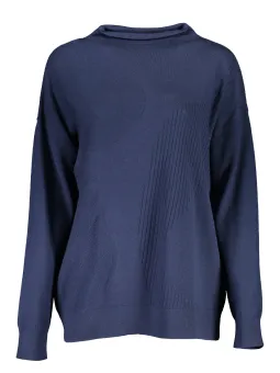 GANT Dunkelblauer Stehkragenpullover mit Rippstrick