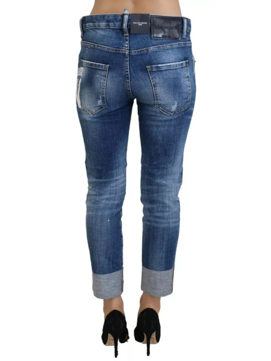 Jeans & Pants Blue Icon Low Waist Cropped Cool Girl Denim Jeans 1.620,00 € 8050249428358 | Planet-Deluxe