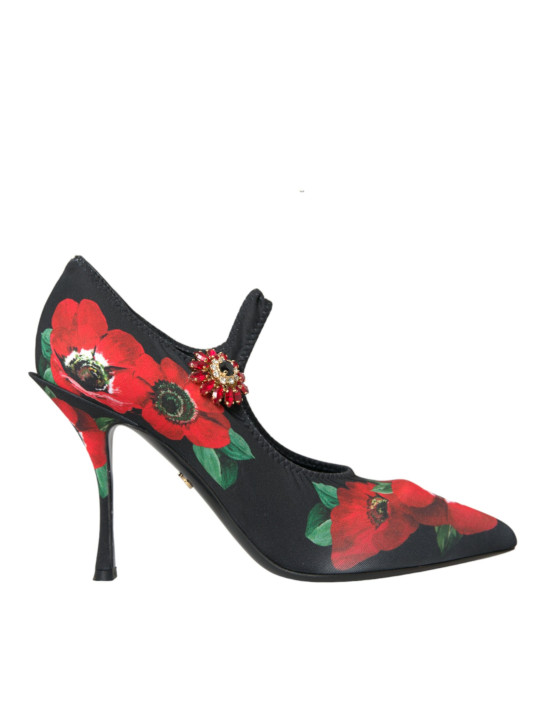 Pumps Black Floral Crystal Mary Jane Pumps Shoes 1.940,00 € 8053286623717 | Planet-Deluxe