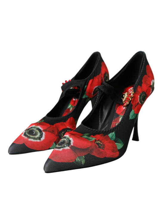 Pumps Black Floral Crystal Mary Jane Pumps Shoes 1.940,00 € 8053286623717 | Planet-Deluxe