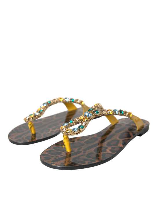 Flat Shoes Mustard Crystal Calf Leather Beachwear Shoes 1.240,00 € 8057155347193 | Planet-Deluxe