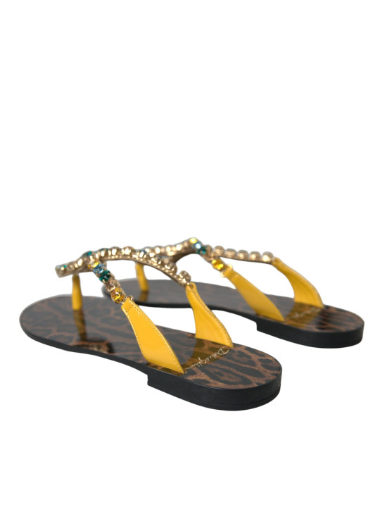 Flat Shoes Mustard Crystal Calf Leather Beachwear Shoes 1.240,00 € 8057155347193 | Planet-Deluxe