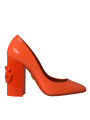 Pumps Orange Patent Leather Logo Heels Pumps Shoes 1.880,00 € 8057142825826 | Planet-Deluxe