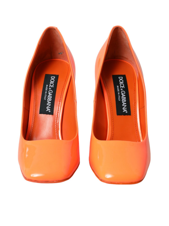 Pumps Orange Patent Leather Logo Heels Pumps Shoes 1.880,00 € 8057142825826 | Planet-Deluxe