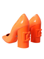 Pumps Orange Patent Leather Logo Heels Pumps Shoes 1.880,00 € 8057142825826 | Planet-Deluxe