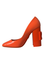 Pumps Orange Patent Leather Logo Heels Pumps Shoes 1.880,00 € 8057142825826 | Planet-Deluxe