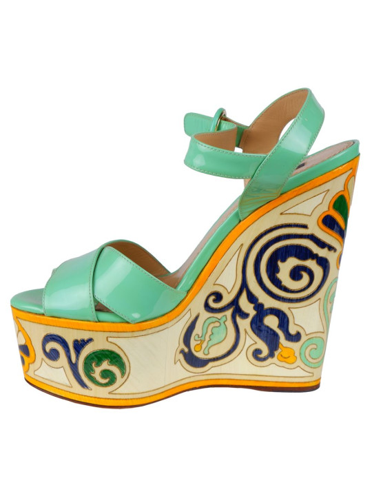 Sandals Green Leather Di Calfskin Sandal 2.490,00 € 8053901070155 | Planet-Deluxe