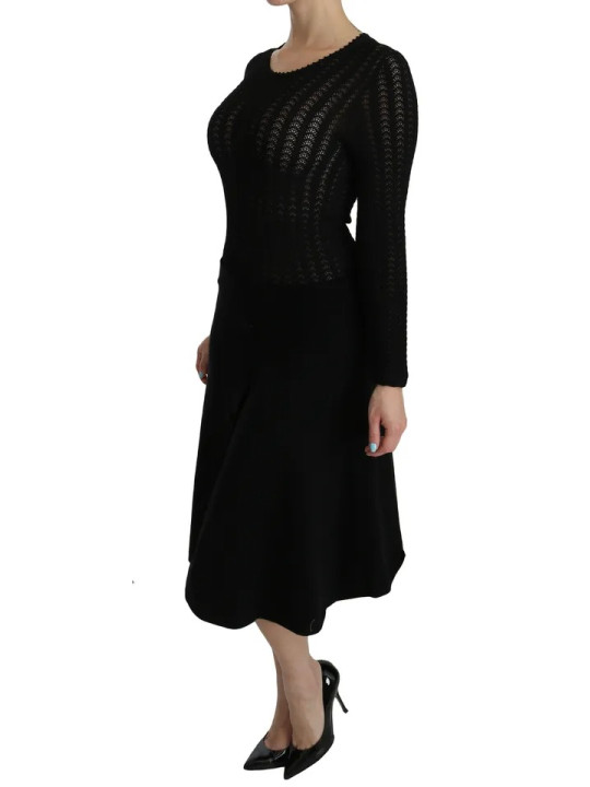 Dresses Black Cashmere Long Sleeve Sheath Midi Dress 4.850,00 € 8056305096189 | Planet-Deluxe