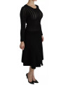 Dresses Black Cashmere Long Sleeve Sheath Midi Dress 4.850,00 € 8056305096189 | Planet-Deluxe